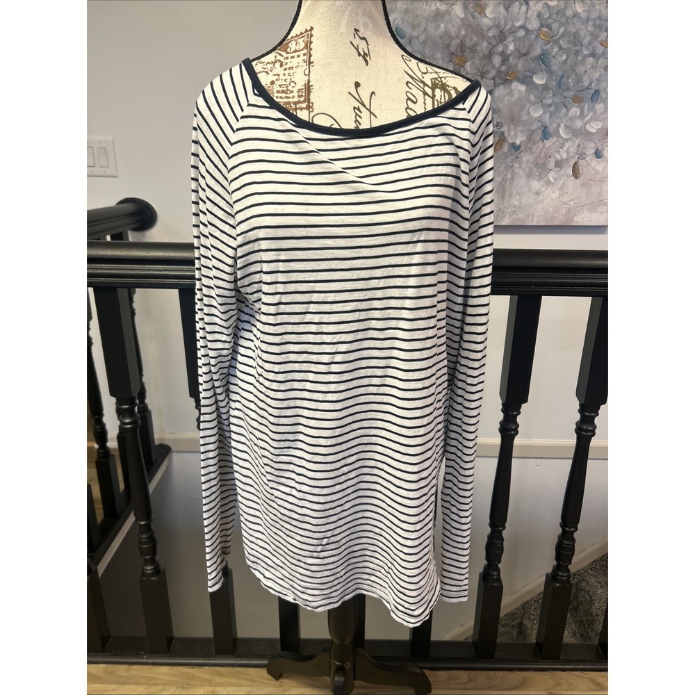 Jag Jeans Classic/preppy Long Sleeve Striped Tunic Top‎ Large